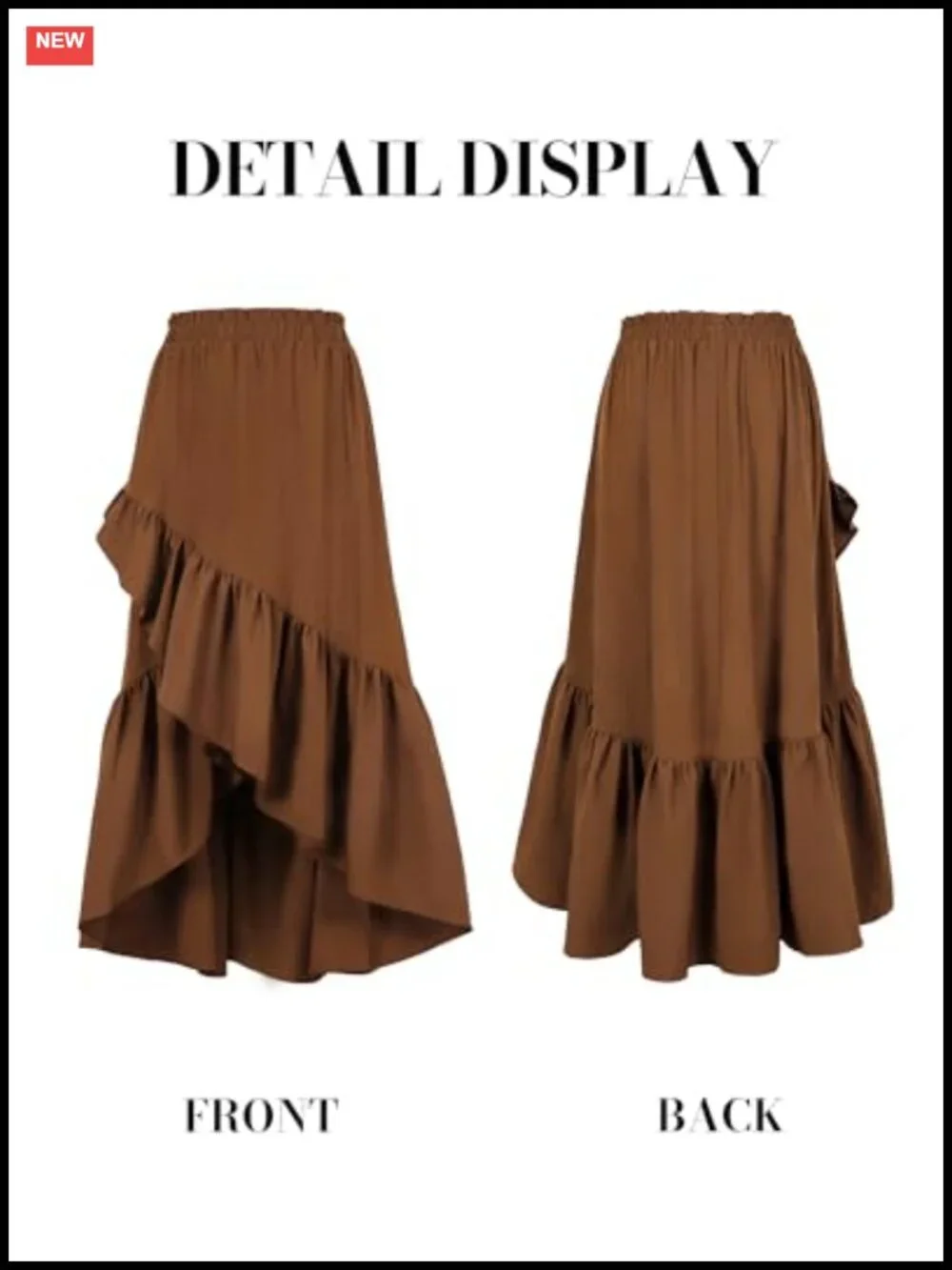 Women's Boho Wrap Maxi Skirt Ruffle High Low Asymmetrical